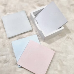 Coaster Set / Pastel Coasters / New Home Gift - 4 Coasters with Holder