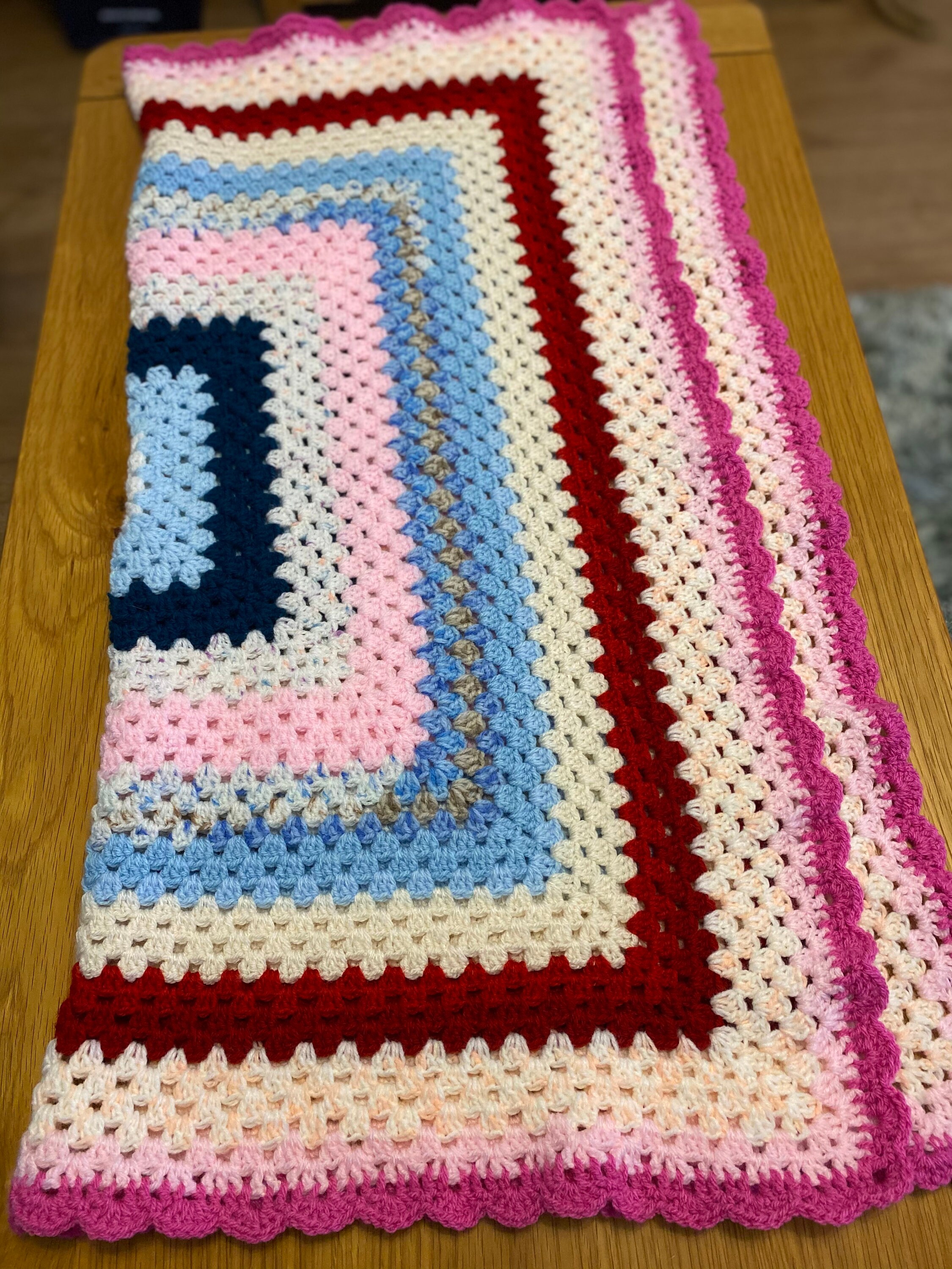 Crochet baby pram blanket snuggle lap blanket granny square Etsy