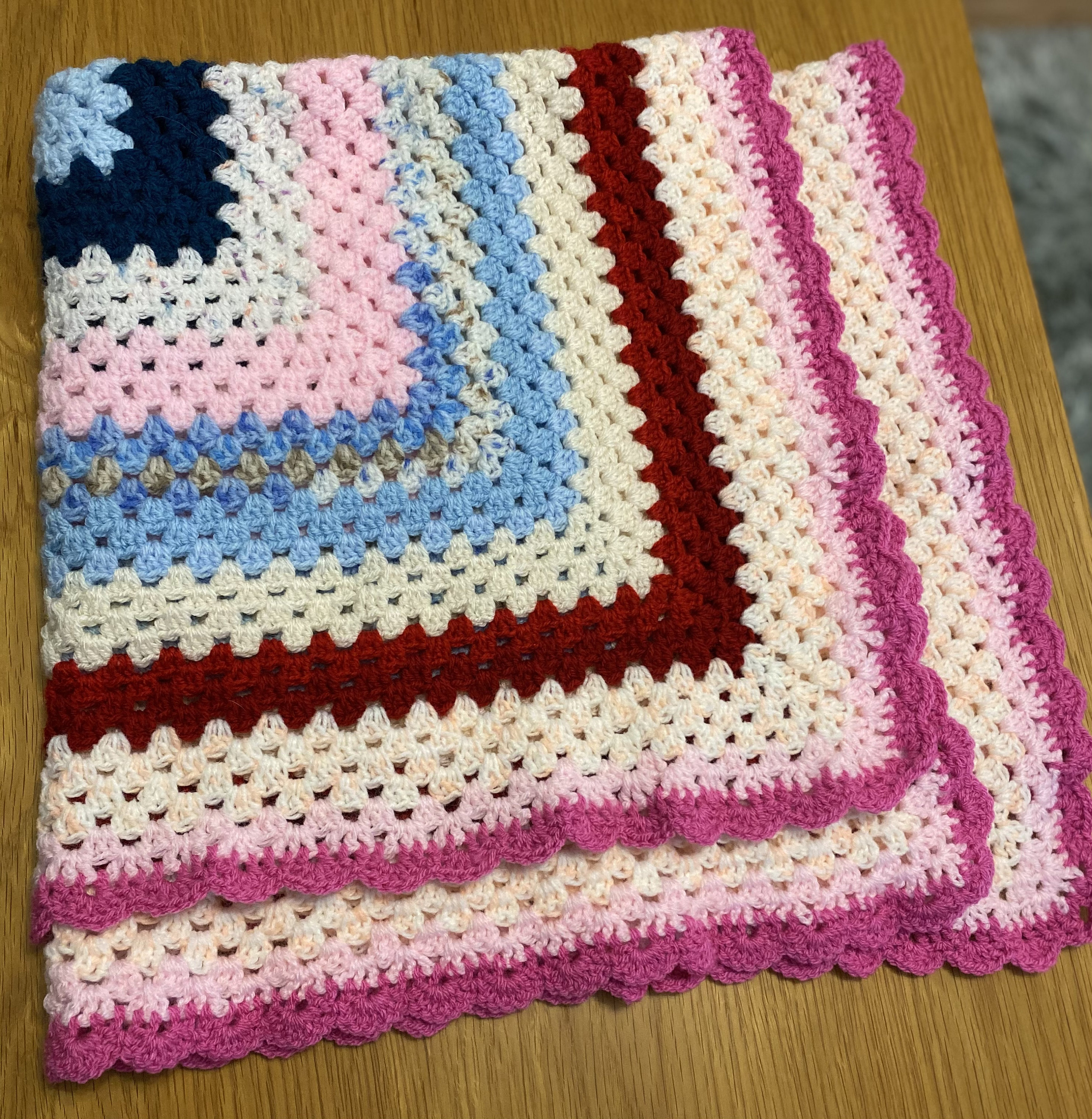 Crochet baby pram blanket snuggle lap blanket granny square Etsy