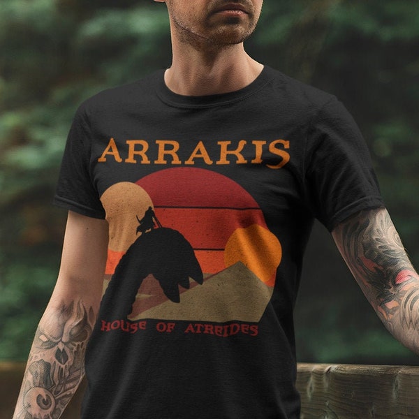 Arrakis Shirts,  Dune Shirts, Sci Fi T Shirt, Vintage Distressed Shirt, Sandworm shirt, Visit Arrakis, Surf shirts, 80's Gift Shirt