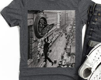 Safety Last T-Shirt, Harold Lloyd, Classic Silent Film, Comedy