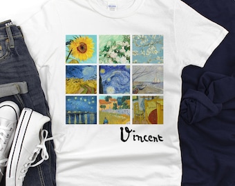 Van Gogh Paintings Collage T-Shirt, Art Lover Gift