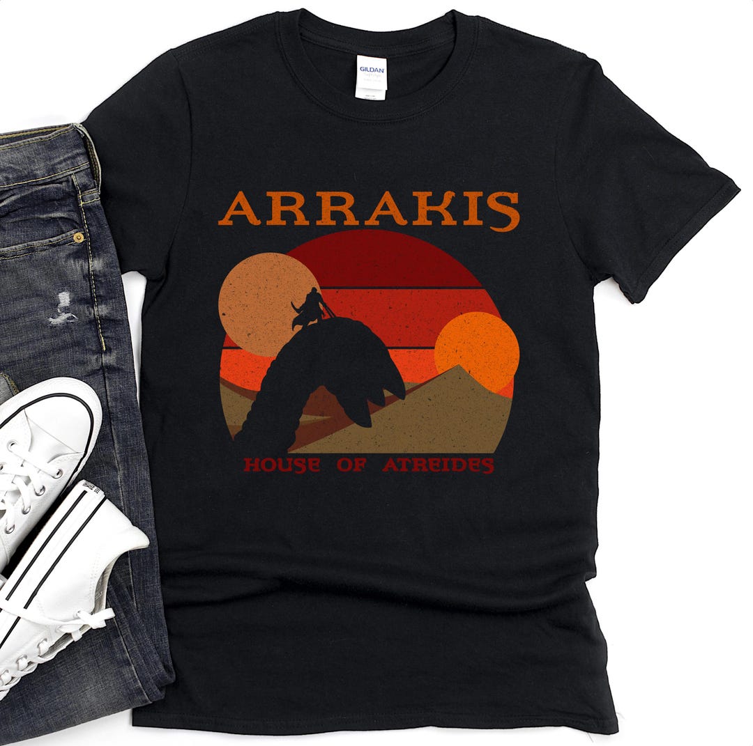 Sci Fi Arrakis Sandworm Rider T-shirt, Distressed Graphic Tee - Etsy