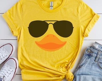 Duck with Sunglasses Tee, Whimsical Halloween Costume Shirt