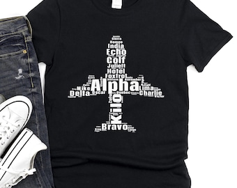 Aviation Phonetic Alphabet Star T-Shirt | Pilot Airplane Tee