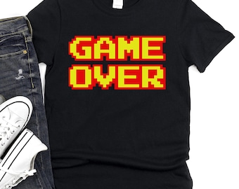 Camiseta Pixel Art Game Over, Camiseta Retrô 8-bit Gamer