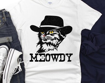 Meowdy Cowboy Cat T-Shirt | Funny Texas Graphic Tee