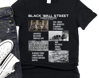 Black Wall Street T-Shirt, Greenwood Tulsa 1921, Black Pride