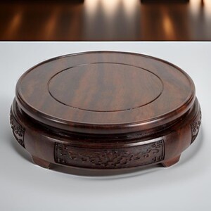 Supporto per vaso in legno fatto a mano, base per vaso in legno intagliato per vasi di fiori, supporto espositivo in legno massello, arredamento rustico per la casa, supporto per piante vintage