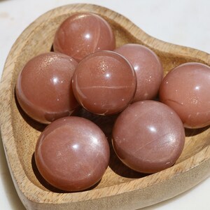 High Quality Peach Moonstone with Suntone Spheres Peach Moonstone Sunstone Spheres image 1