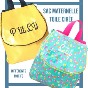 Mochila de berçário bordada / bolsa encerada à prova d'água / bolsa de berçário de marinheiro / bolsa de berçário revestida personalizada