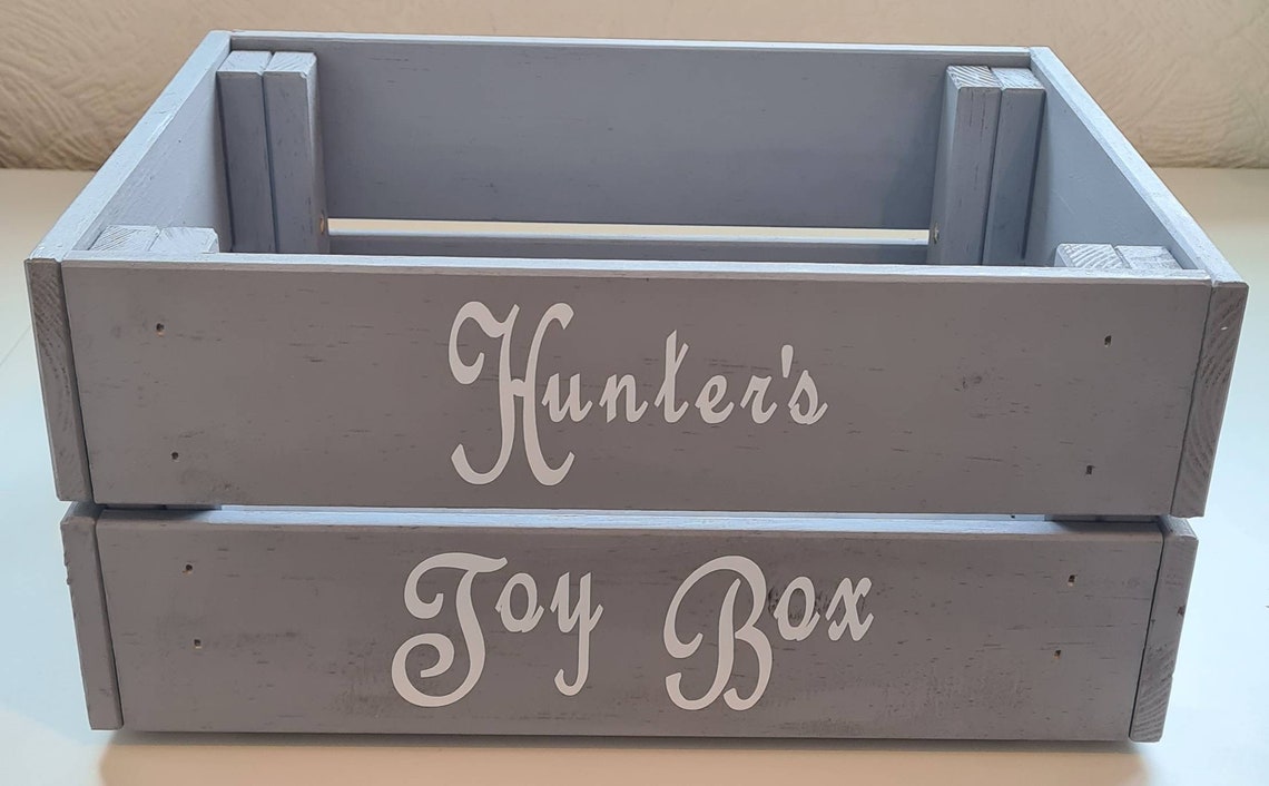 personalised pine toy box