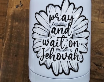 JW Baptism Gift Tumbler, Pray and Wait on Jehovah, 11 Ounce