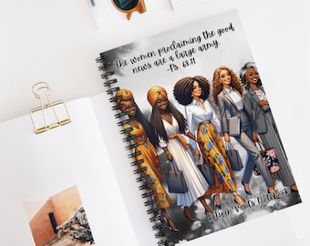 May include: Spiral-bound notebook featuring an illustration of five women in stylish outfits. The cover includes the text "The women proclaiming the good news are a large army - Ps. 68:11" and "Return Visits Notebook."