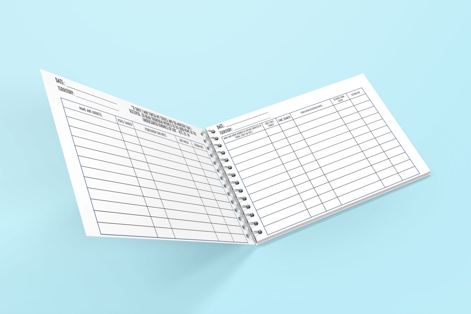 Field Service Report JW Ministry Record Jw Notebook JW Etsy Canada