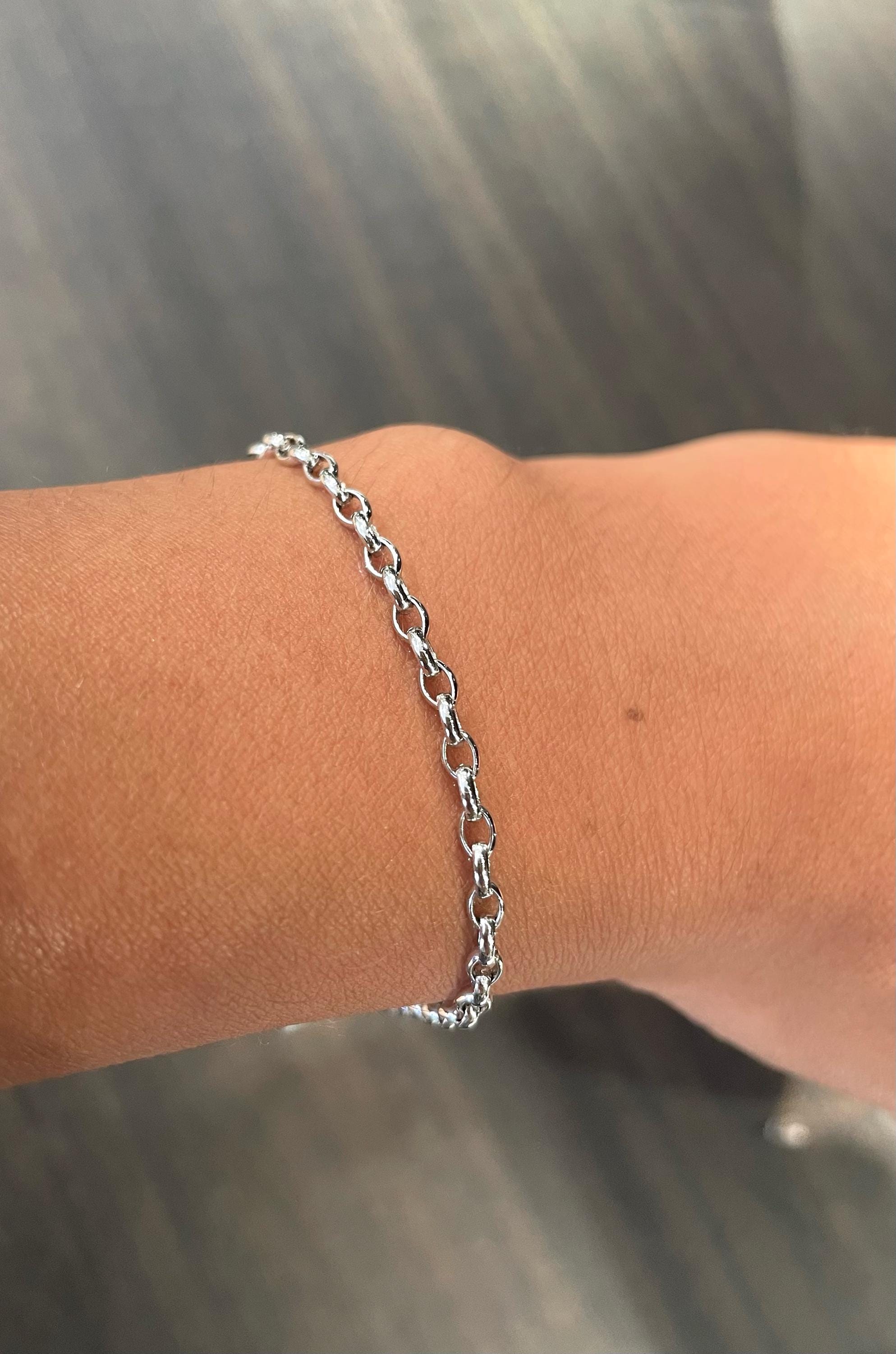 Vintage Silver Dice Charm Bracelet, Ladies Silver Chain Link