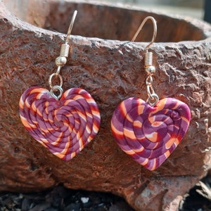 Lesbian Pride Candy Heart Earrings