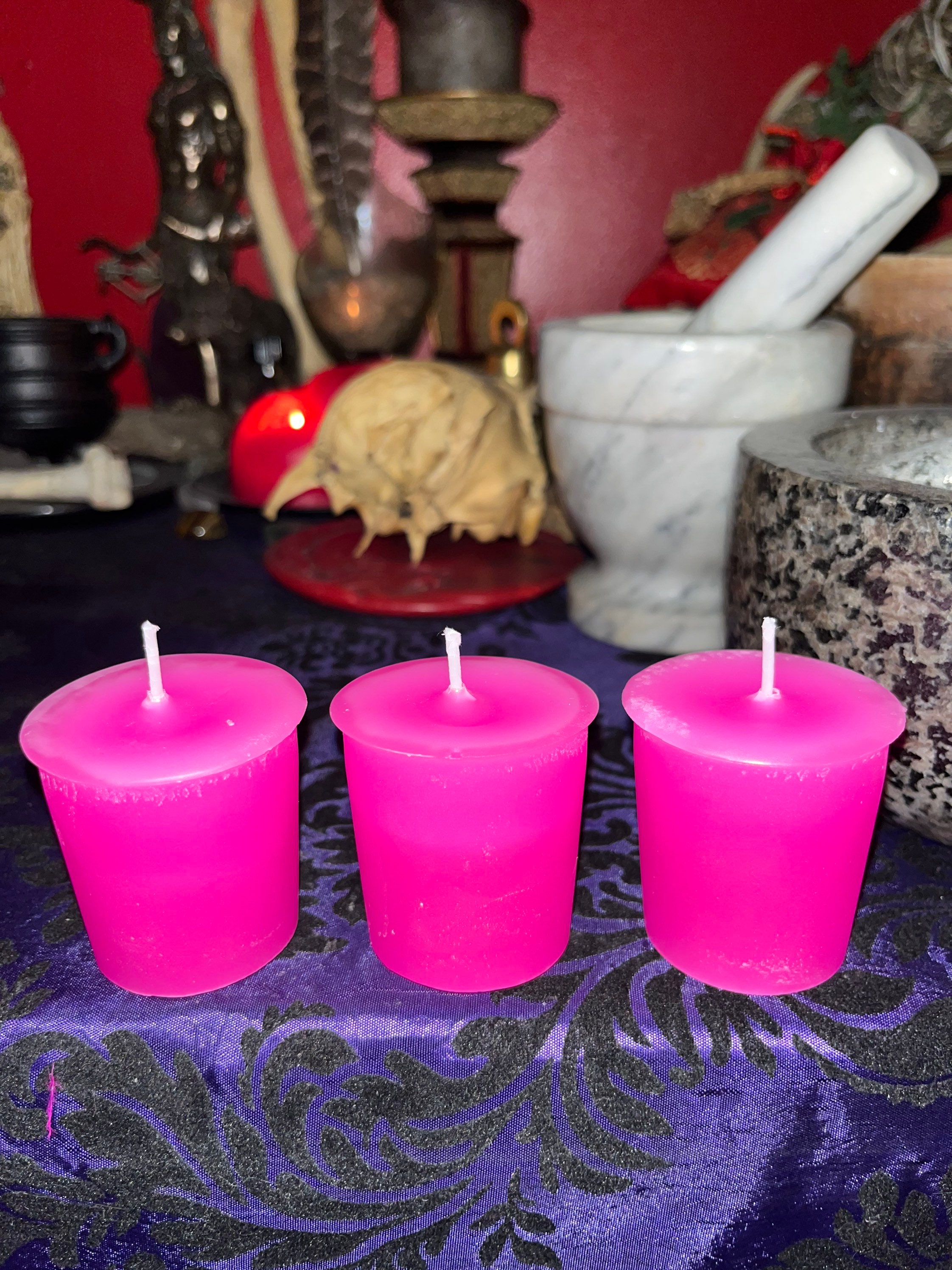 Hot Pink Votive Candles Etsy
