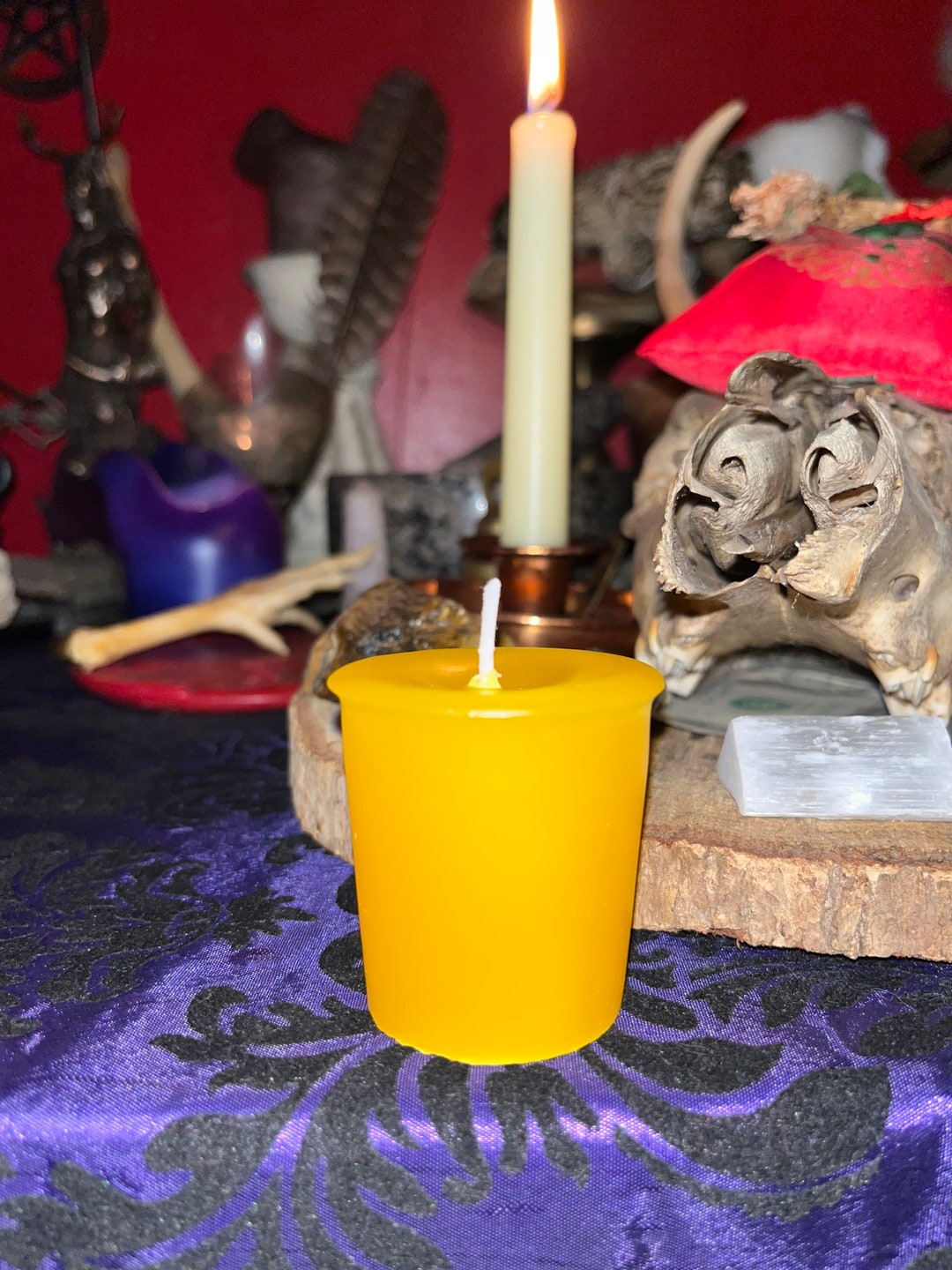 Yellow Votive Candles Etsy