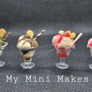 Miniature ice cream sundae