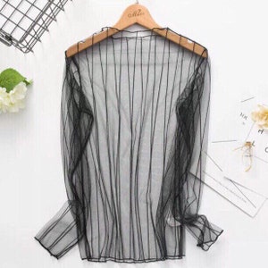 Top - Black lined mesh tunic top