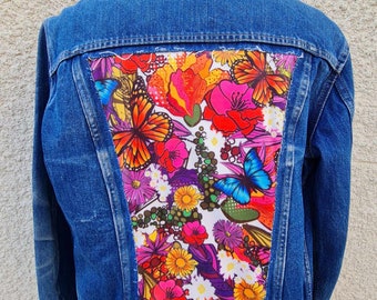 Veste en jeans papillons