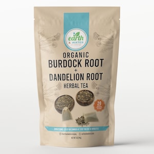 Burdock Root + Dandelion Root, Organic Herbs in Unbleached tea bags