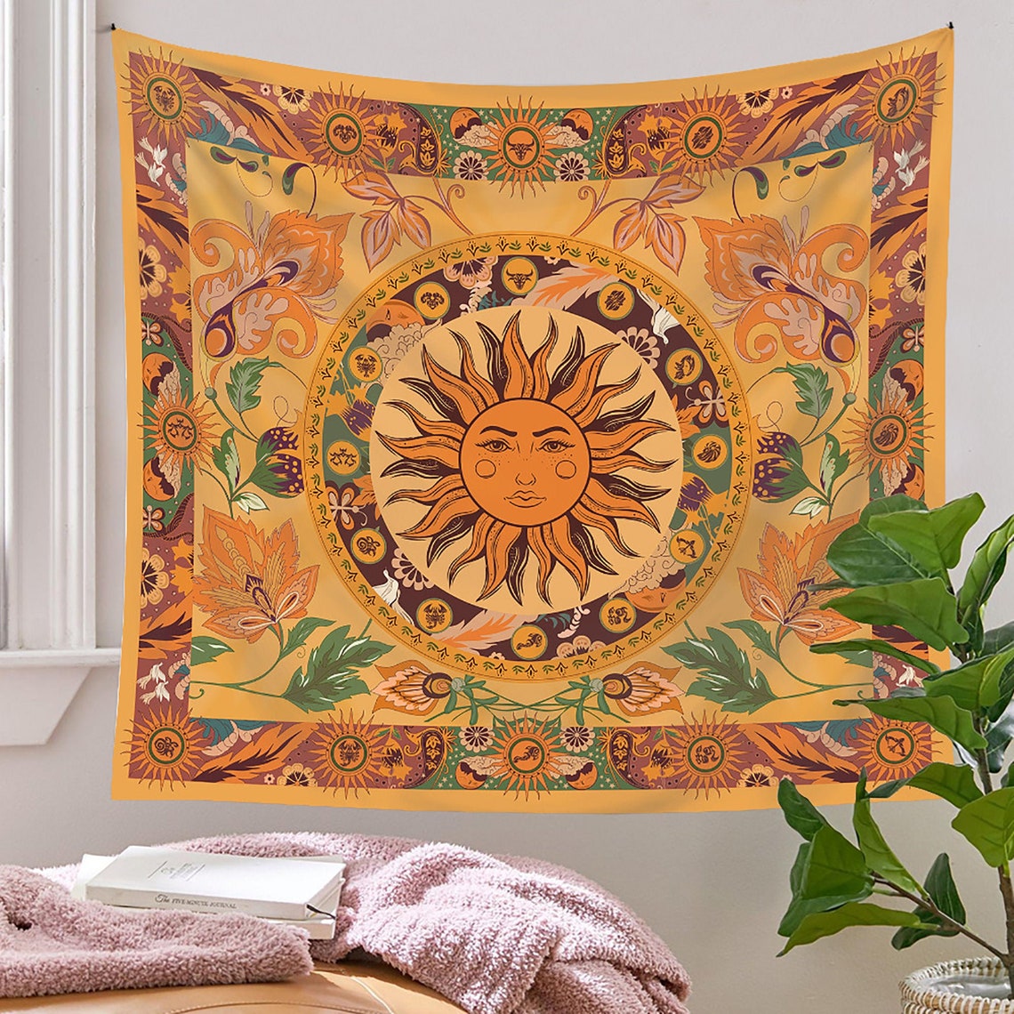 Vintage Sun Tapestry Tapestry Mandala Tapestry Wall Hanging Etsy