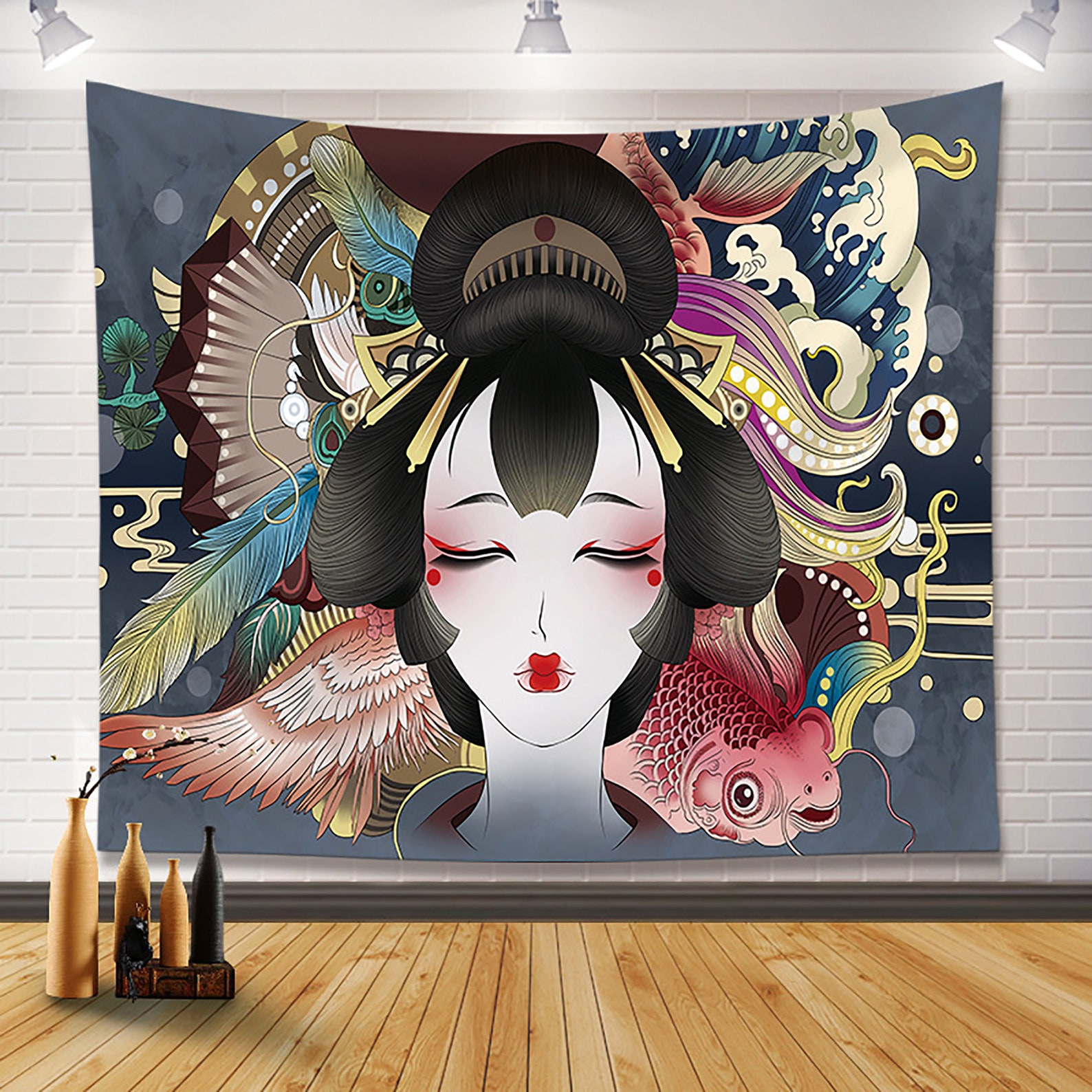 Japanese Tapestry Female Artist Art Wall Tapestry Asian  Etsy
