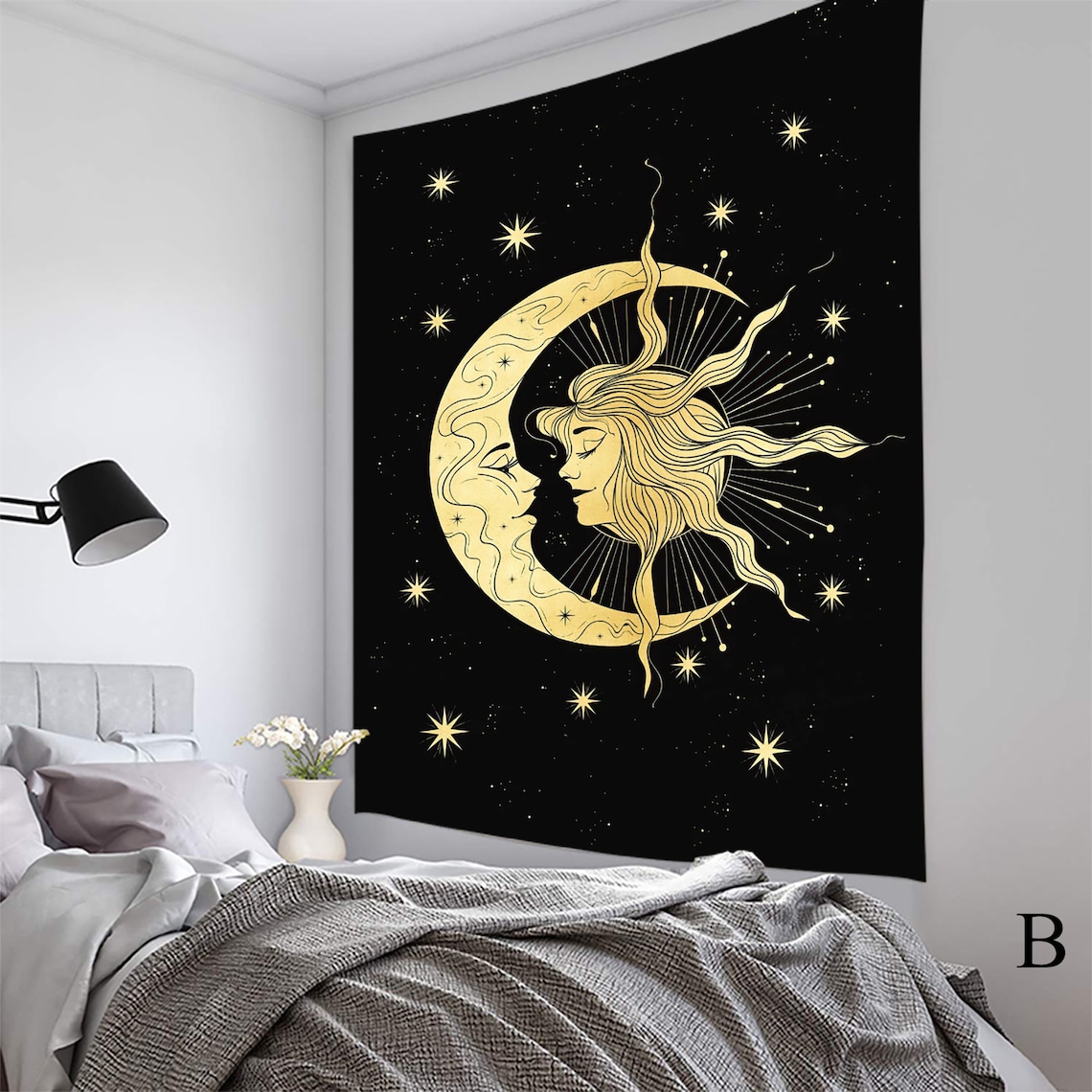 Wandteppich Sonne Und Mond - Böhmischer Wandbehang Für Wohnzimmer Und Schlafzimmer