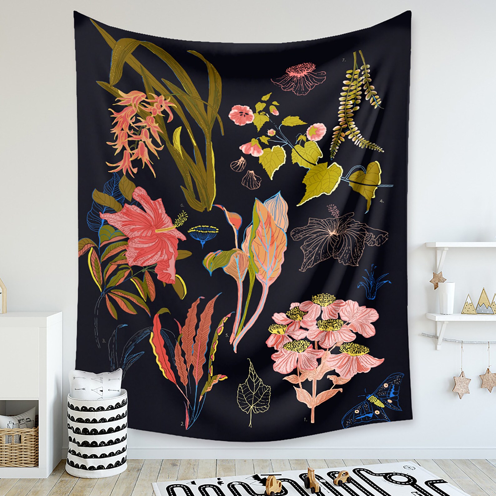 Botanical Tapestry Plant Tapestry Floral Wall Tapestry Etsy