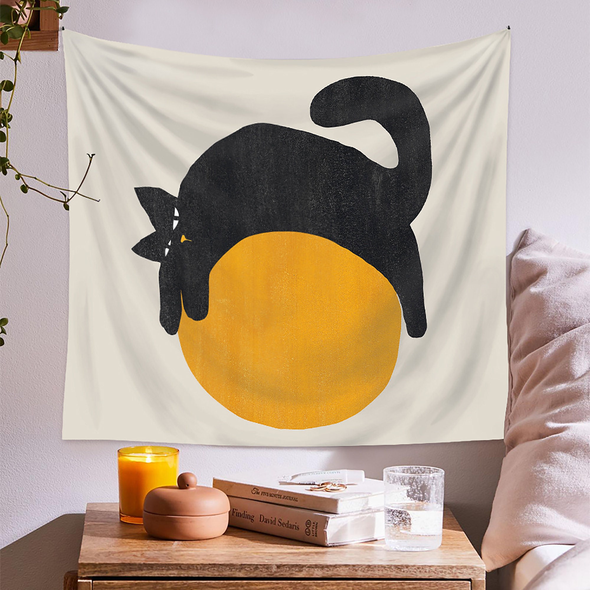 Cute Cat Tapestry Wall Hanging Polyester Animal Tapestry Etsy