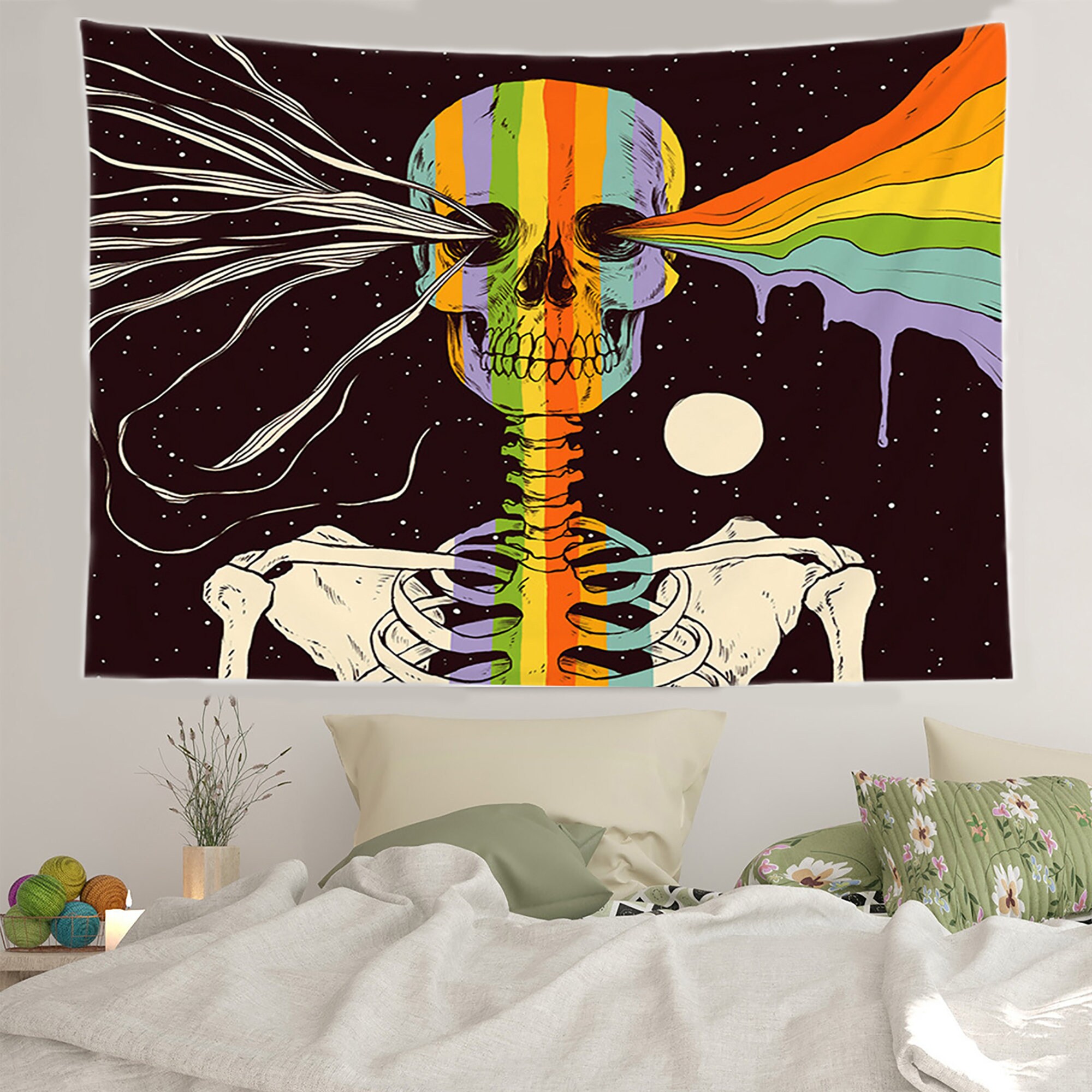 Cool Skull Tapestry Skeleton Tapestries For Bedroom And Etsy