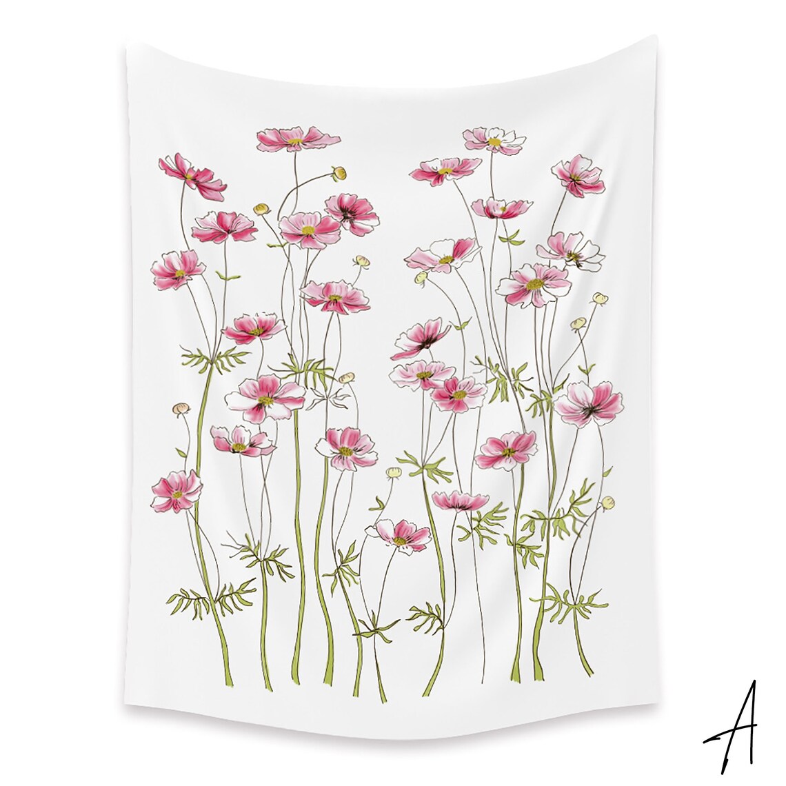 Botanical Tapestry Plants Floral Wall Tapestry Flower Wall Etsy