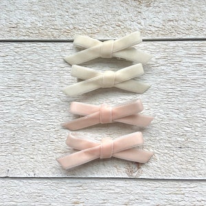 Velvet Pigtail Bow Set: Baby Barrettes, Toddler Hair Clips