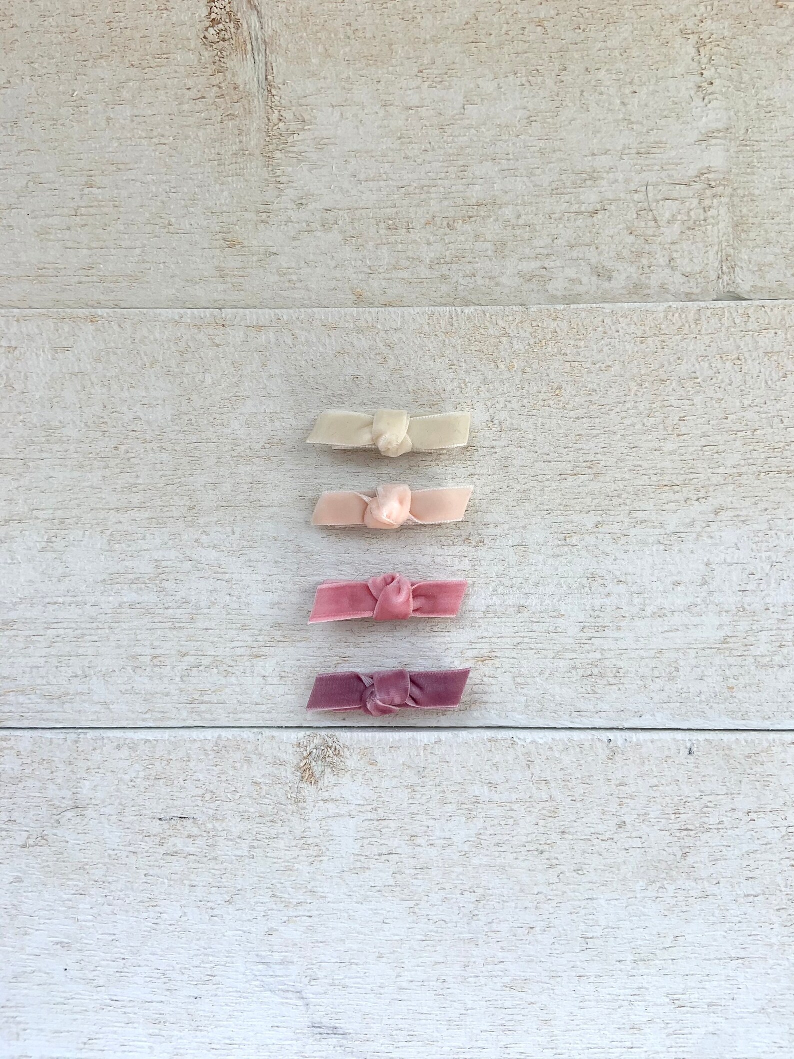 Small Knotted Velvet Barrettes Baby Barrettes Toddler Etsy