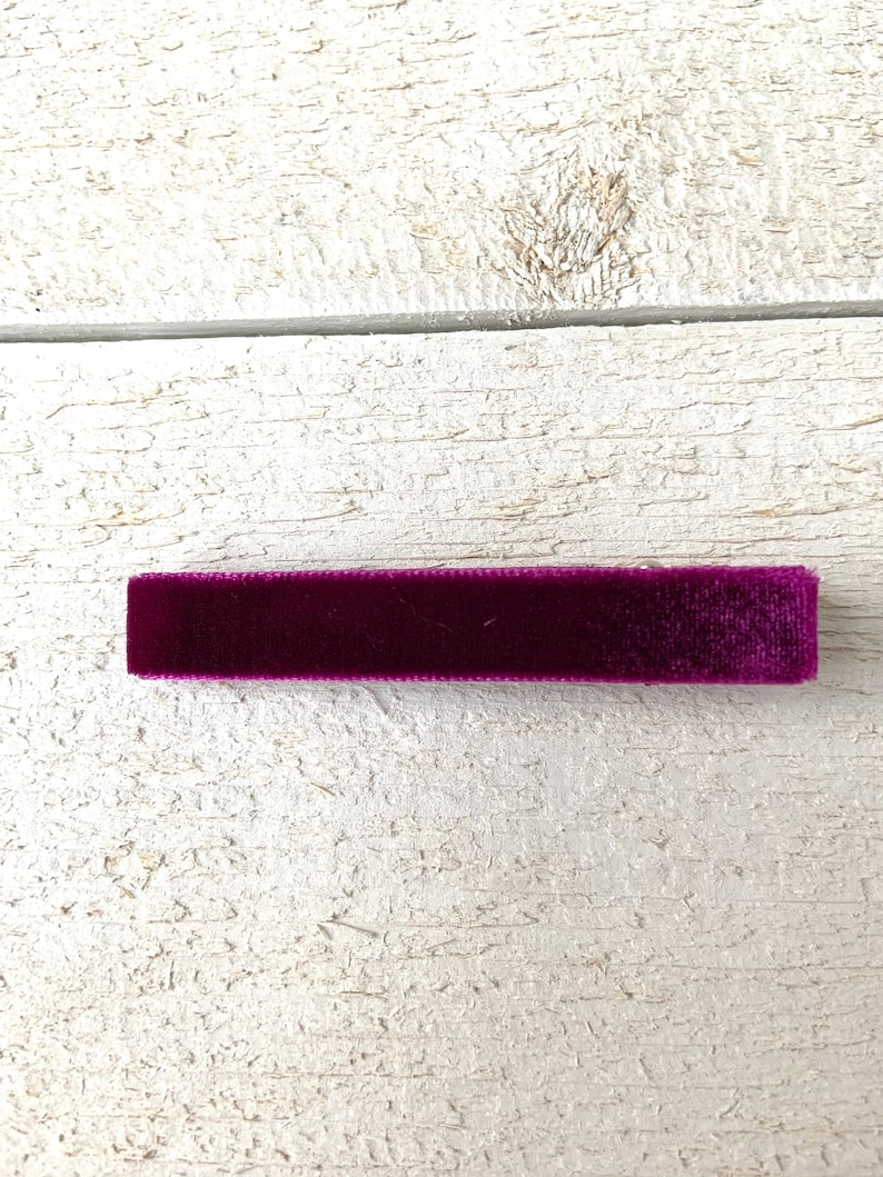 May include: A dark purple velvet hair clip.