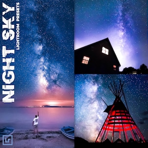 5 Night Sky presets, Lightroom presets, Astrophotography presets, Night presets, Milky way presets, Preset lightroom, Photoshop presets