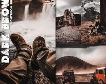 Dark Brown Moody Lightroom Presets, Adventure Cinematic Filters (.DNG & .XMP)