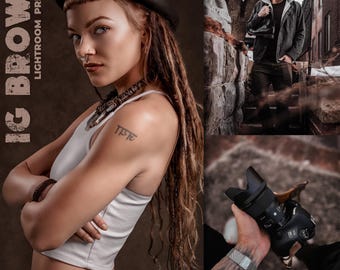 5 IG Brown Lightroom Presets, Moody Cinematic Filters (DNG, XMP)