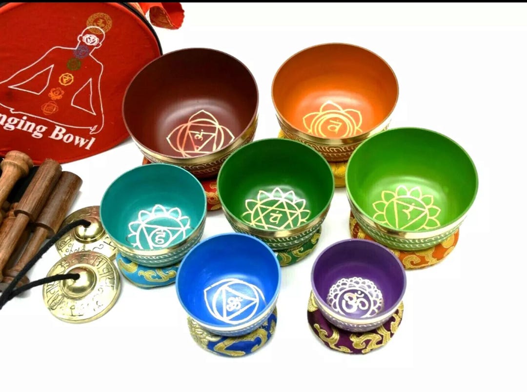 7 Chakra Tibetan Singing Bowl Set – Handcrafted Sound Healing Bowls by ...