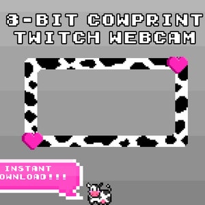 Twitch Cow Print Webcam Overlay | Pixel Art