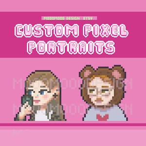 Custom Pixel Art Portrait, 8 Bit PNG Social Media Avatar, Gift For Girlfriend, Gift For Boyfriend, Gift for Gamer, Personalized Gift
