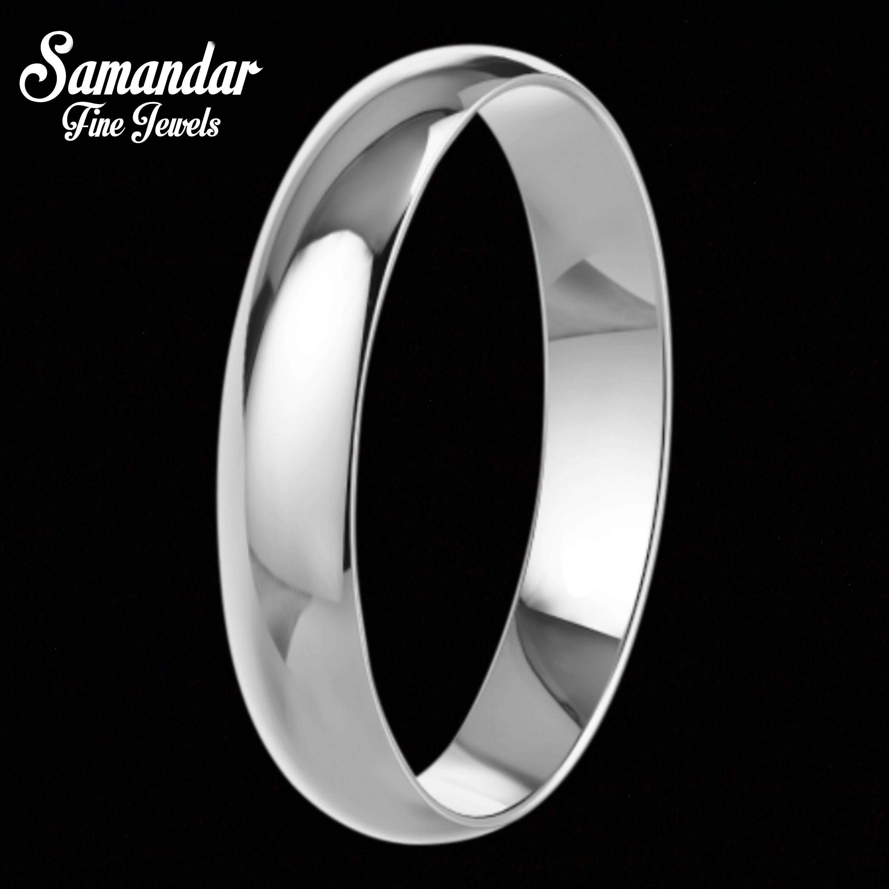 925 Sterling Silver Womens Mens 4mm D Shape Wedding Band Ring All Sizes 925 Sterling Silver Womens Mens 4mm D Shape Wedding Band Ring All Sizes