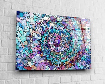 Stained Glass, Tempered Glass Printing Wall Art , Modern Wall Art, Extra Large Wall Art,Modern Glass Art, Mother's Day Gift