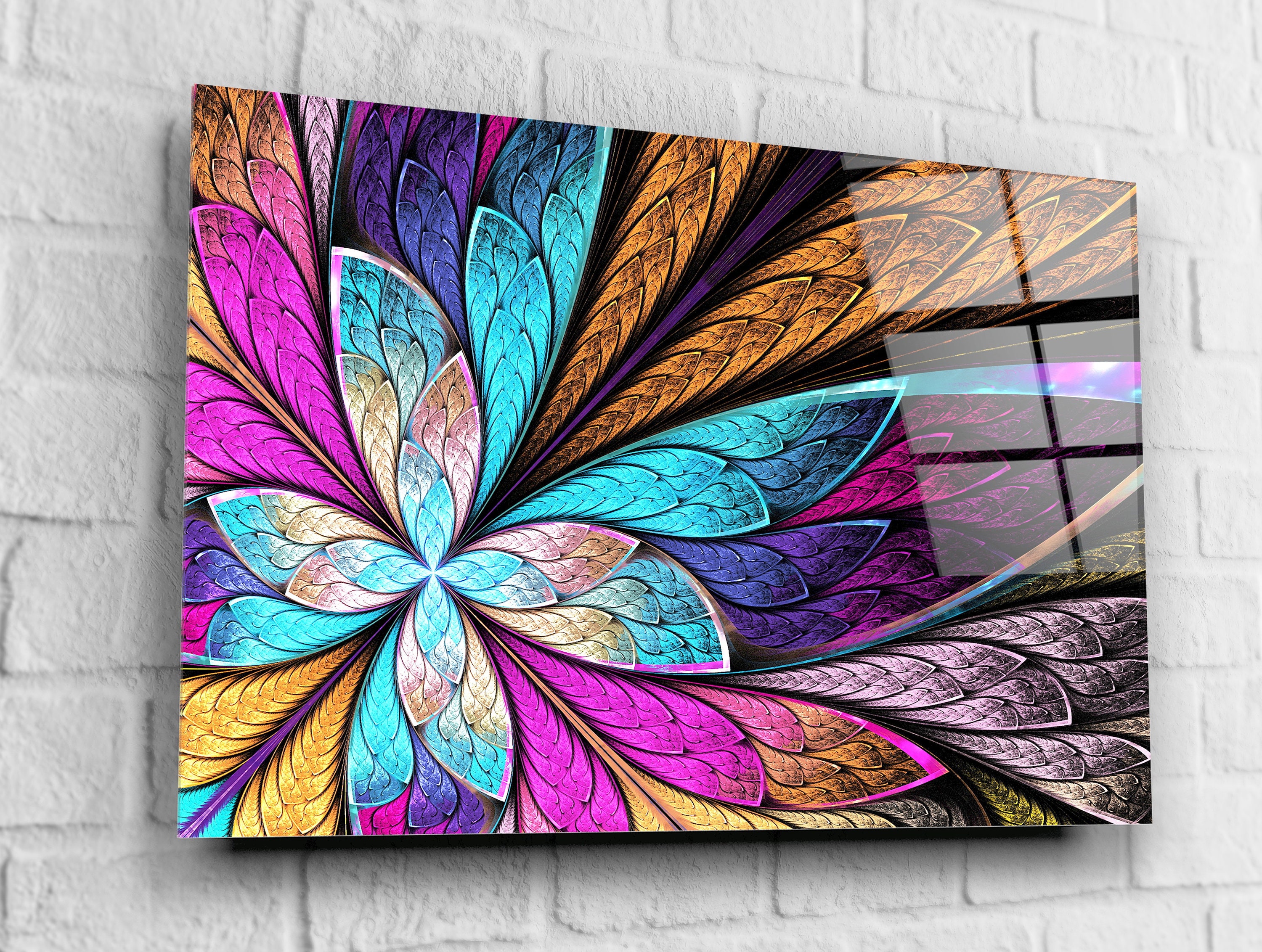 Abstract Tempered Glass Printing Wall Art Modern Wall Art Etsy