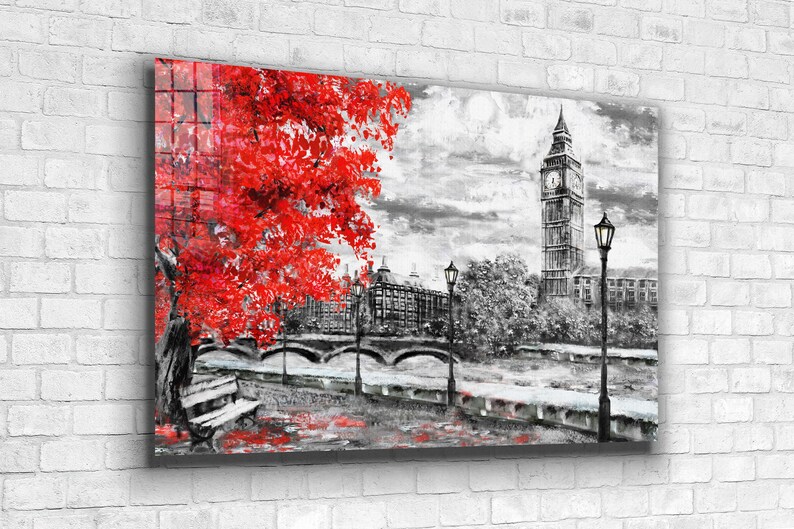 Paintings of London Tempered Glass Printing Wall Art Modern Etsy