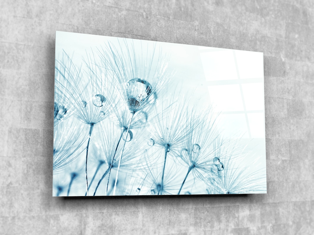 Dandelion Glass, Tempered Glass Printing Wall Art , Modern Wall Art