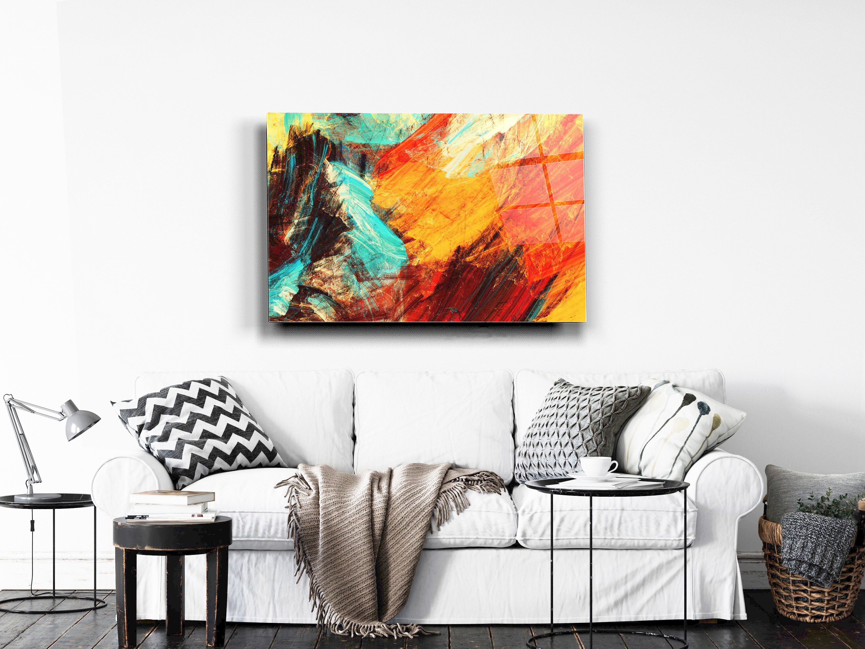 Abstract Glass Art Tempered Glass Printing Wall Art Modern Etsy