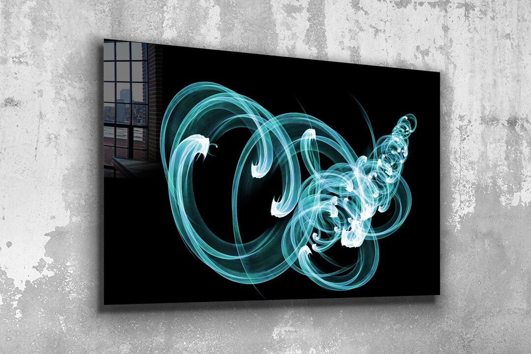 Abstract Tempered Glass Printing Wall Art Modern Wall Art Etsy